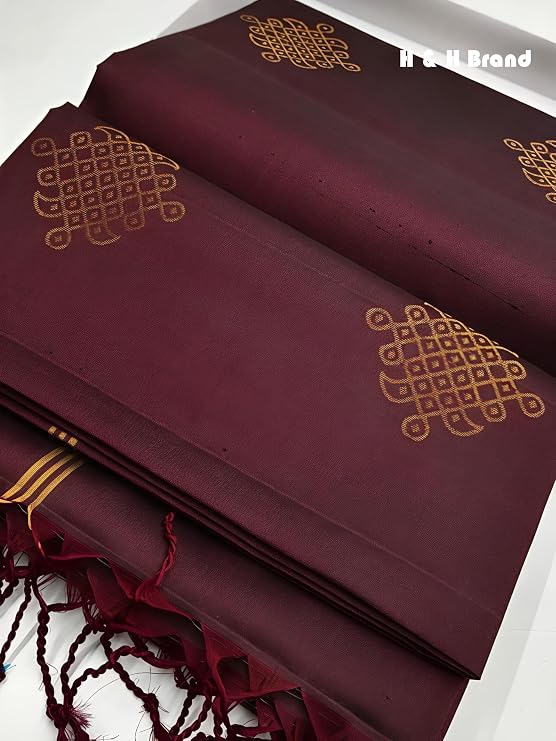HAAHAA's Kolam Soft silk saree with blouse for women | Kolam saree