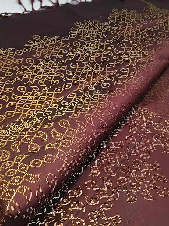 HAAHAA's Kolam Soft silk saree with blouse for women | Kolam saree
