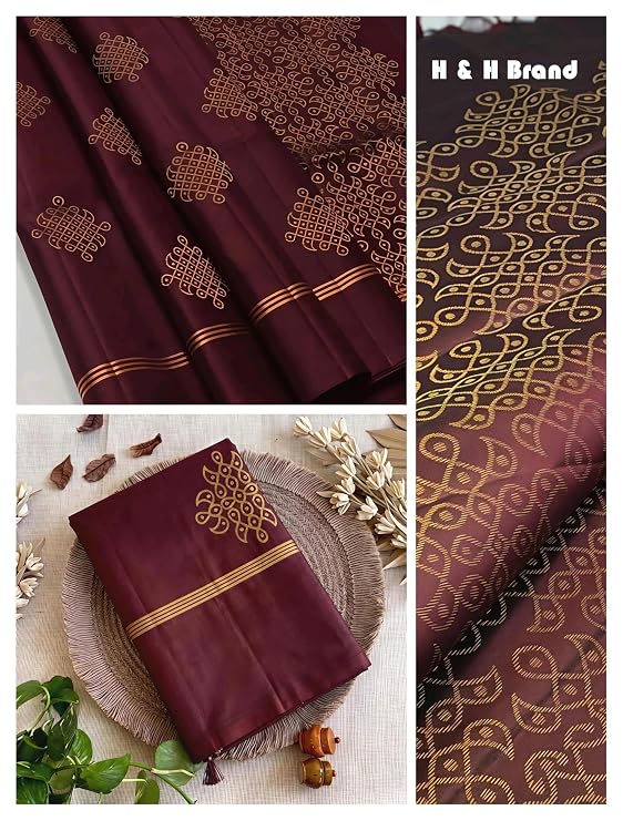 HAAHAA's Kolam Soft silk saree with blouse for women | Kolam saree