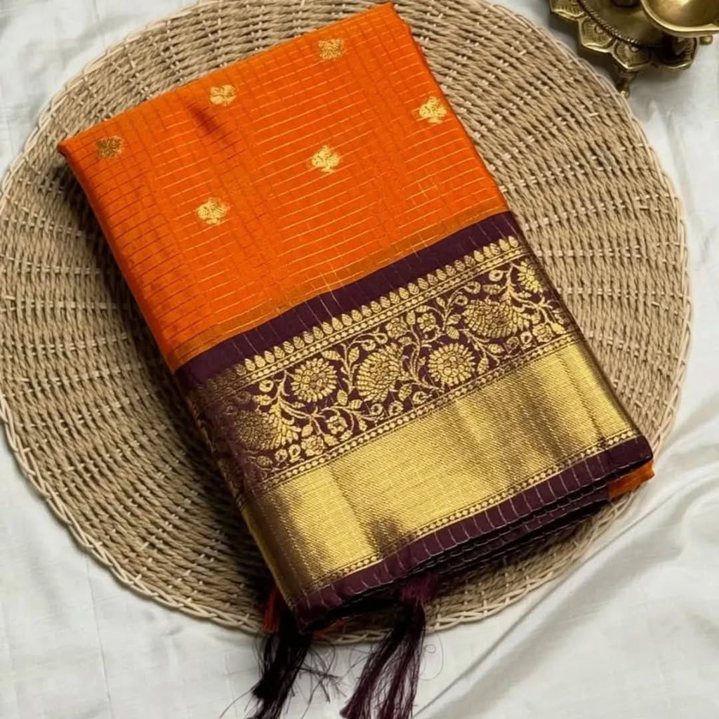 HAAHAA's Trending Rust Orange saree for women