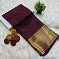 HAAHAA's Women's Soft Silk Saree with Blouse | function saree with premium quality border and checks