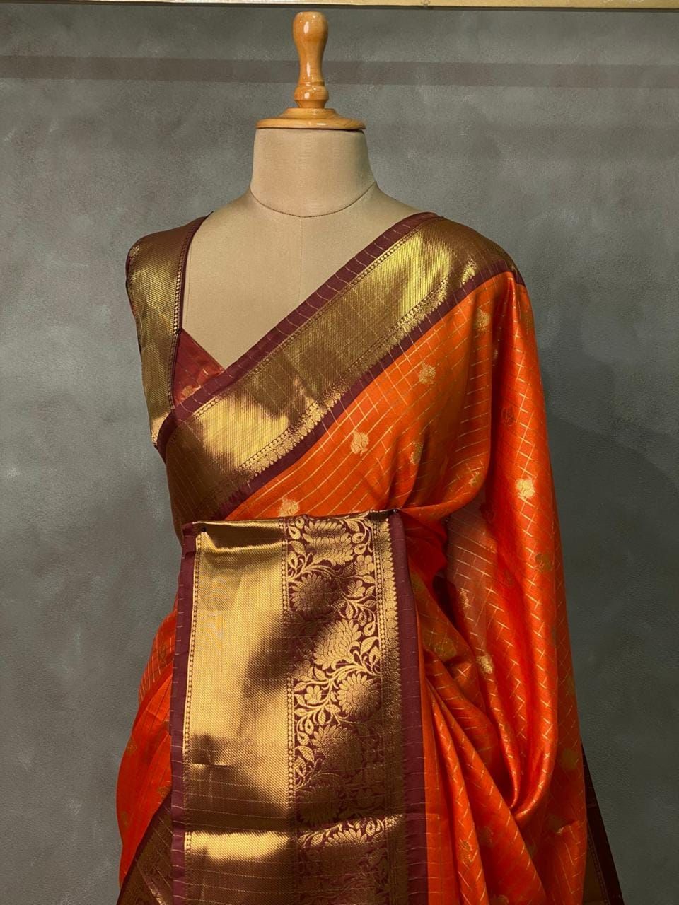 HAAHAA's Trending Rust Orange saree for women
