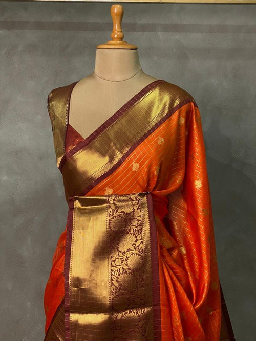HAAHAA's Trending Rust Orange saree for women