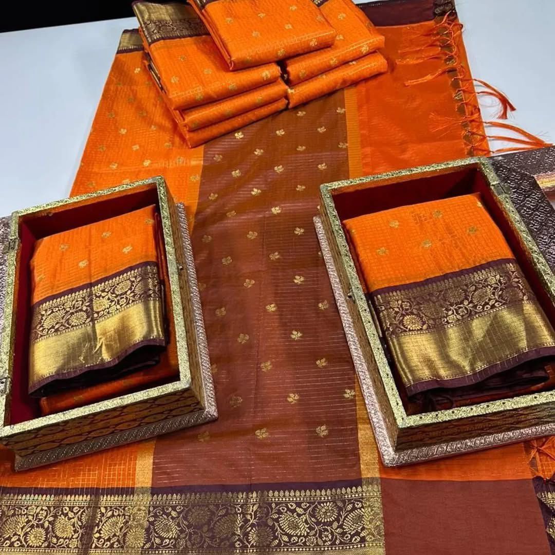 HAAHAA's Trending Rust Orange saree for women