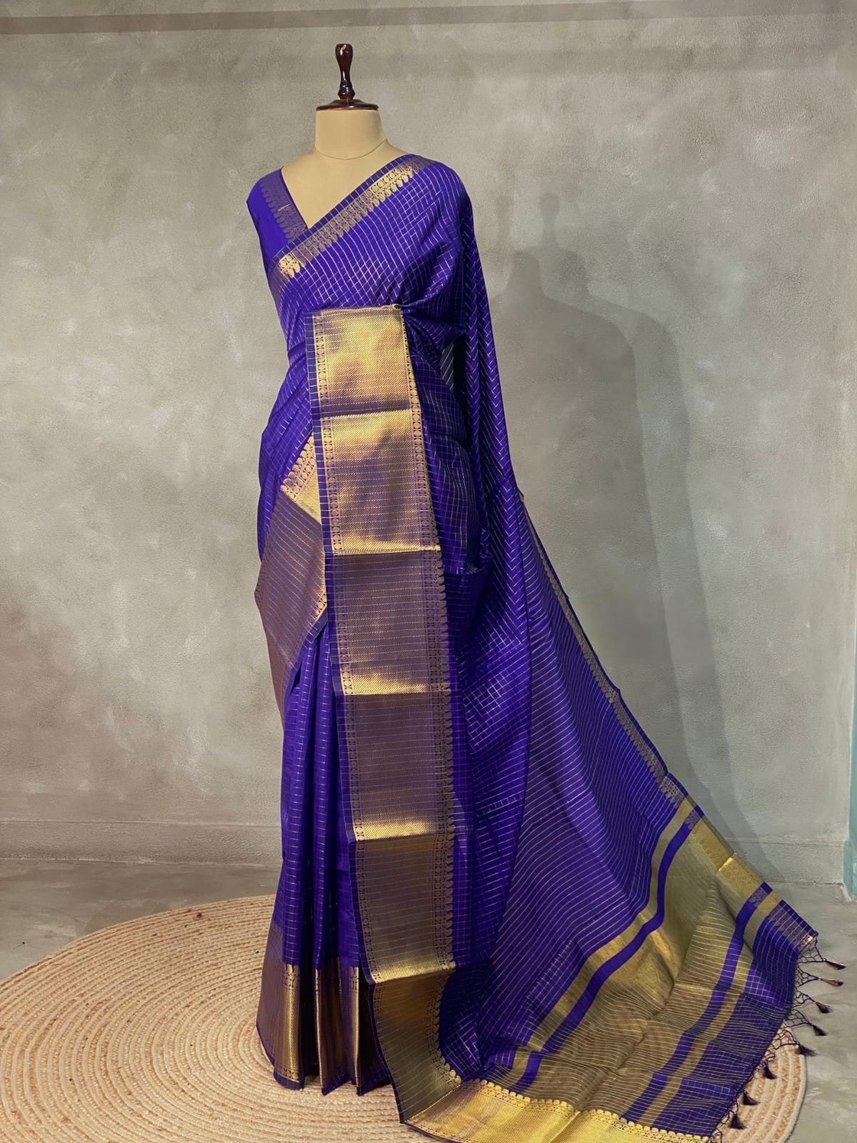 HAAHAA's Women's Soft Silk Saree with Blouse | function saree with premium quality border and checks