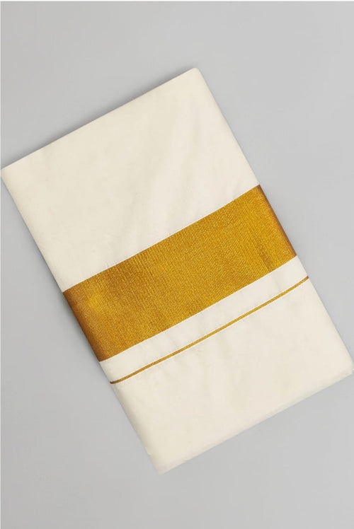 Original Kerala kasavu plain/solid cotton saree - House of HAAHAA
