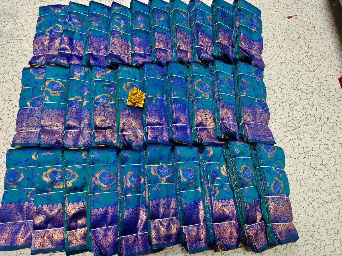Peacock kubera pattu saree for group saree and uniform set - House of HAAHAA