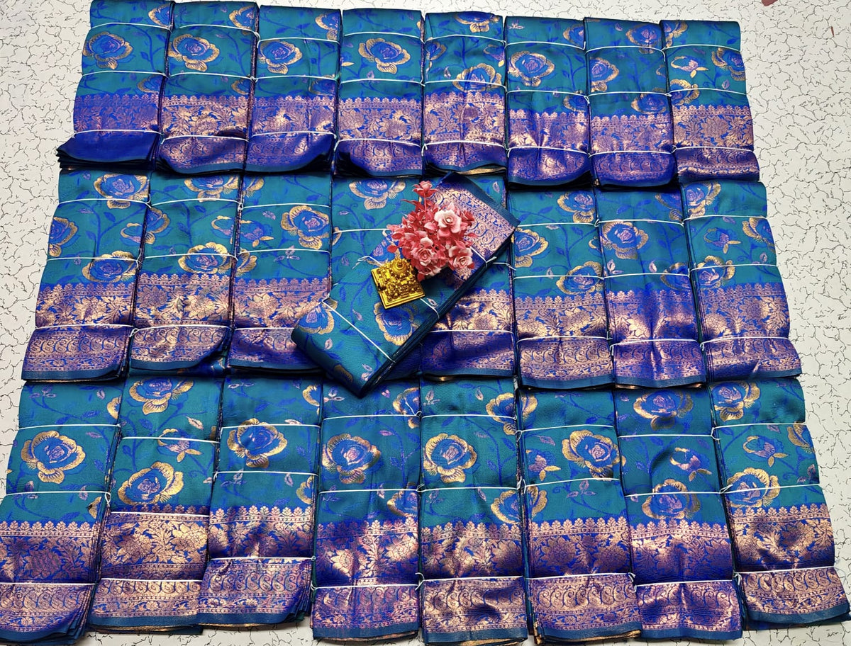 Peacock kubera pattu saree for group saree and uniform set - House of HAAHAA