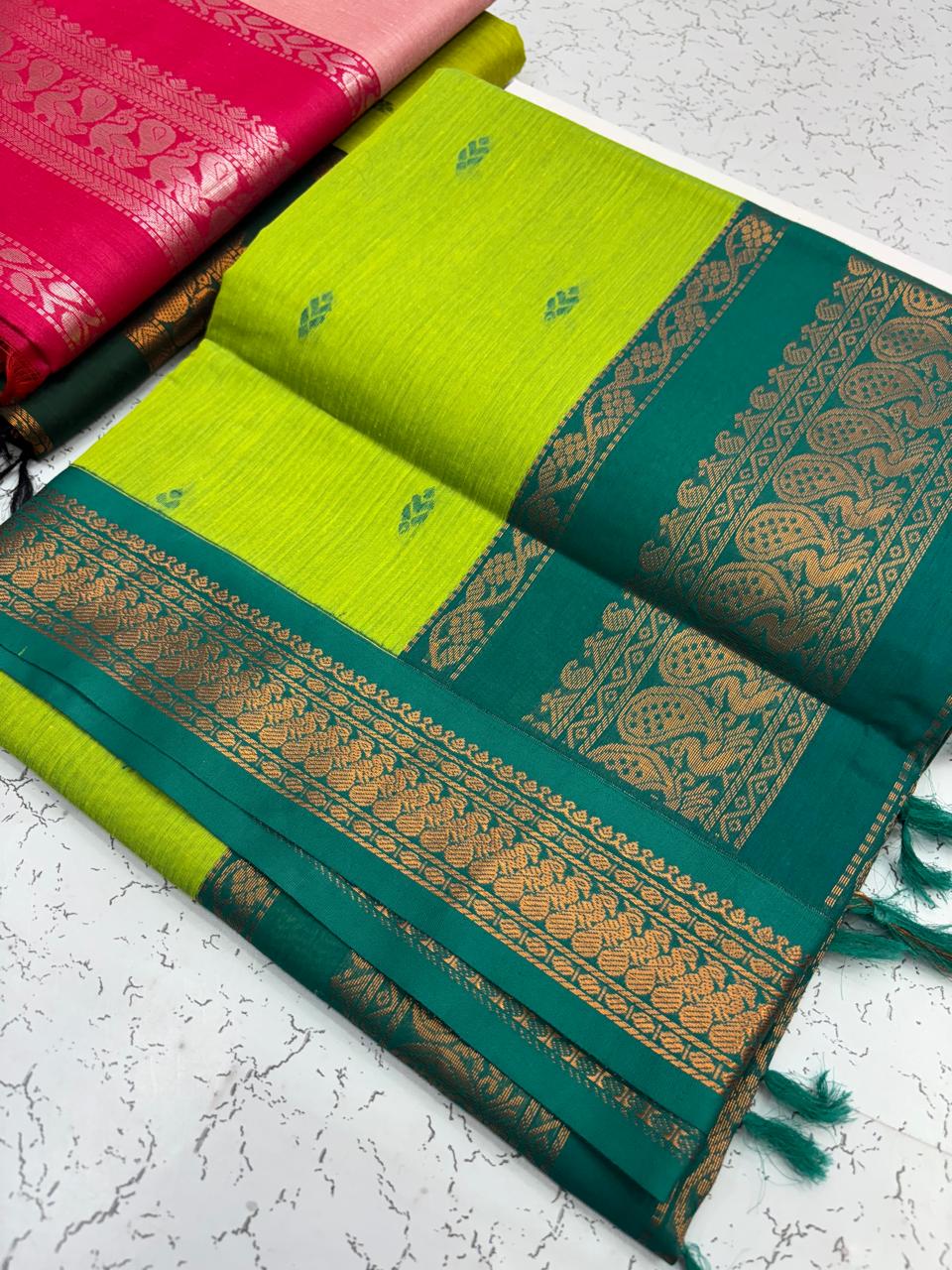 Premium Quality Kalyani Cotton / Gadiwal cotton saree for wedding, party and elagant office use - House of HAAHAA