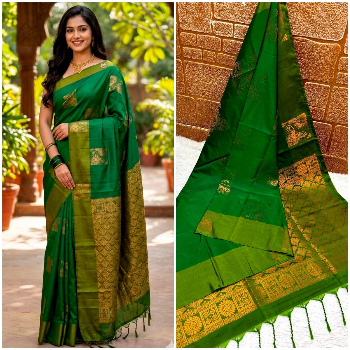 Premium quality soft silk saree for college and office wear saree - House of HAAHAA
