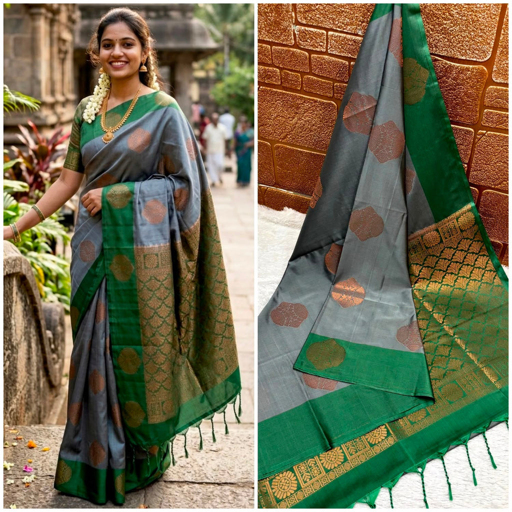 Premium quality soft silk saree for college and office wear saree - House of HAAHAA