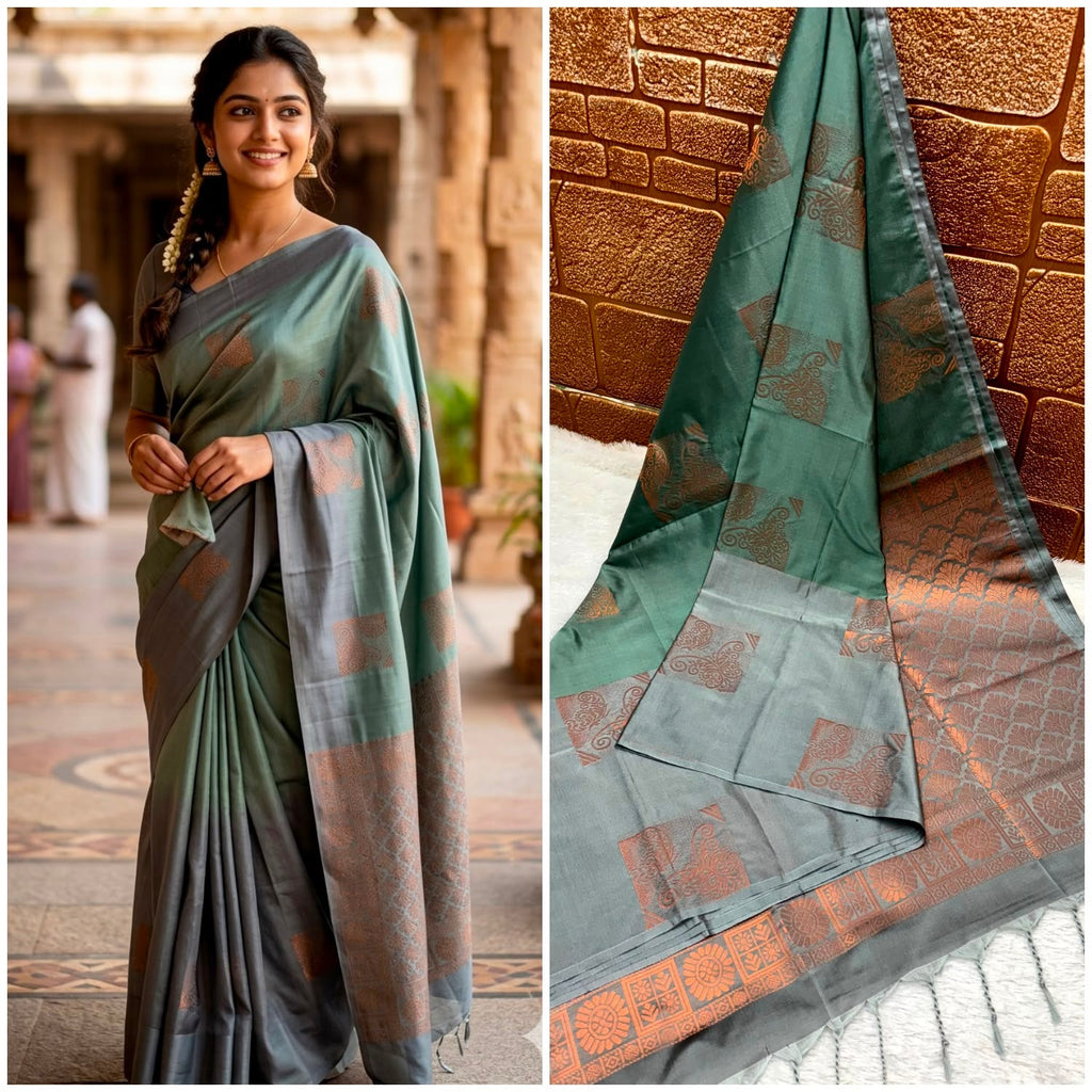 Premium quality soft silk saree for college and office wear saree - House of HAAHAA