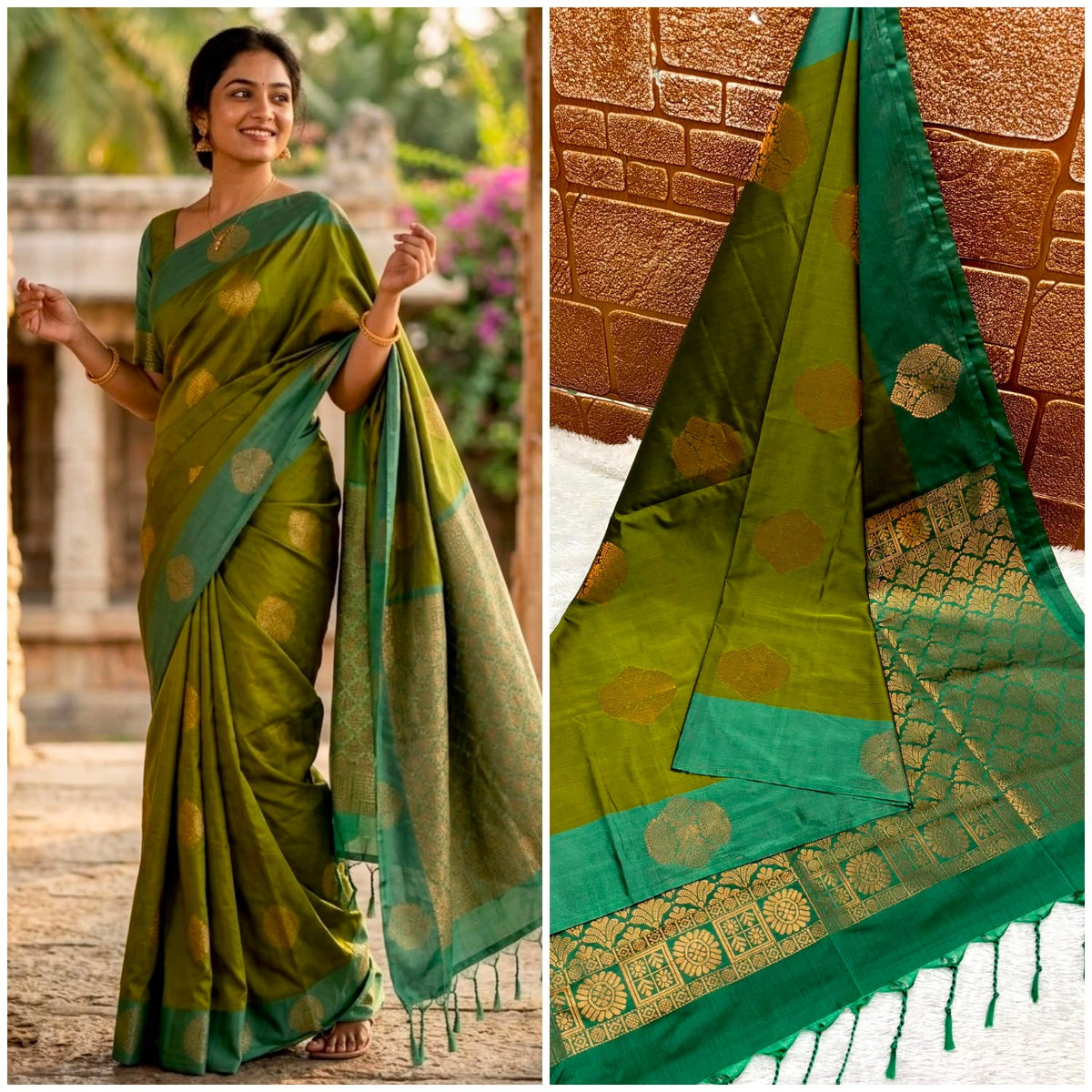 Premium quality soft silk saree for college and office wear saree - House of HAAHAA