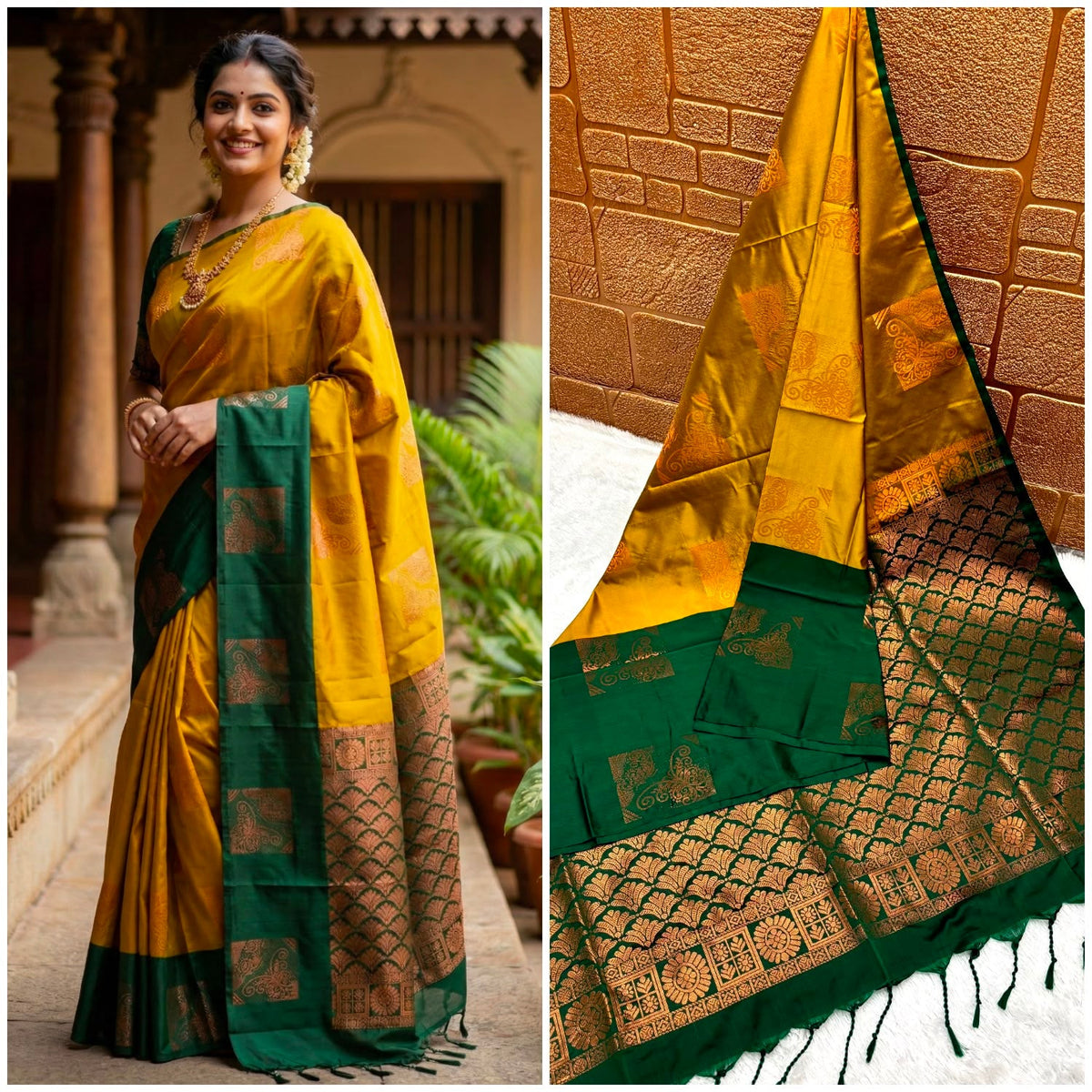 Premium quality soft silk saree for college and office wear saree - House of HAAHAA