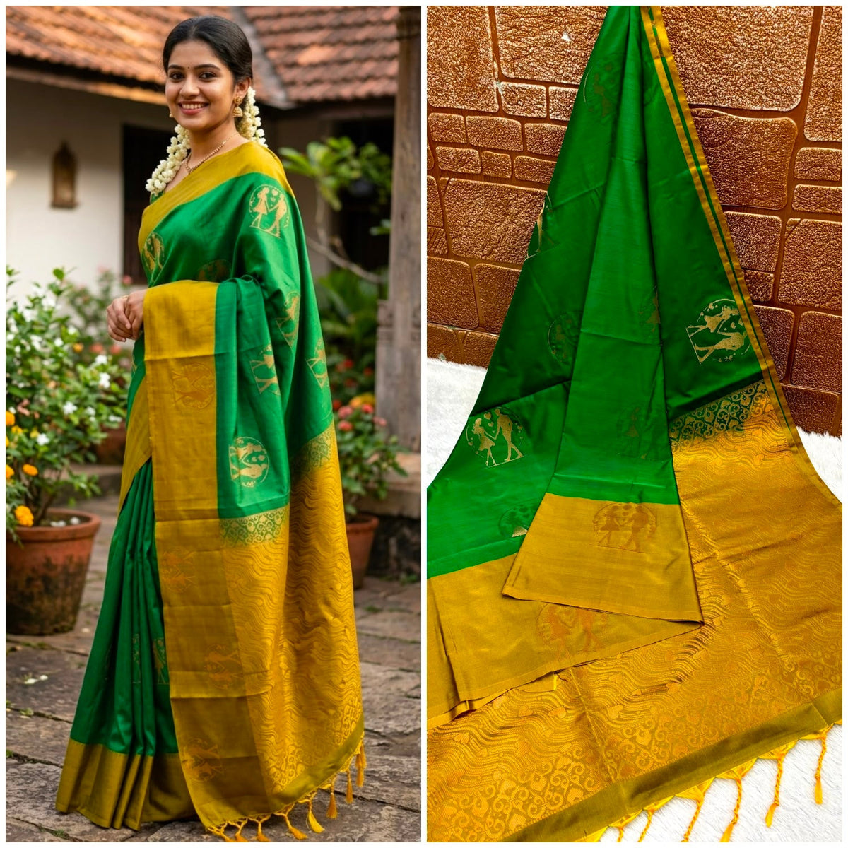 Premium quality soft silk saree for college and office wear saree - House of HAAHAA