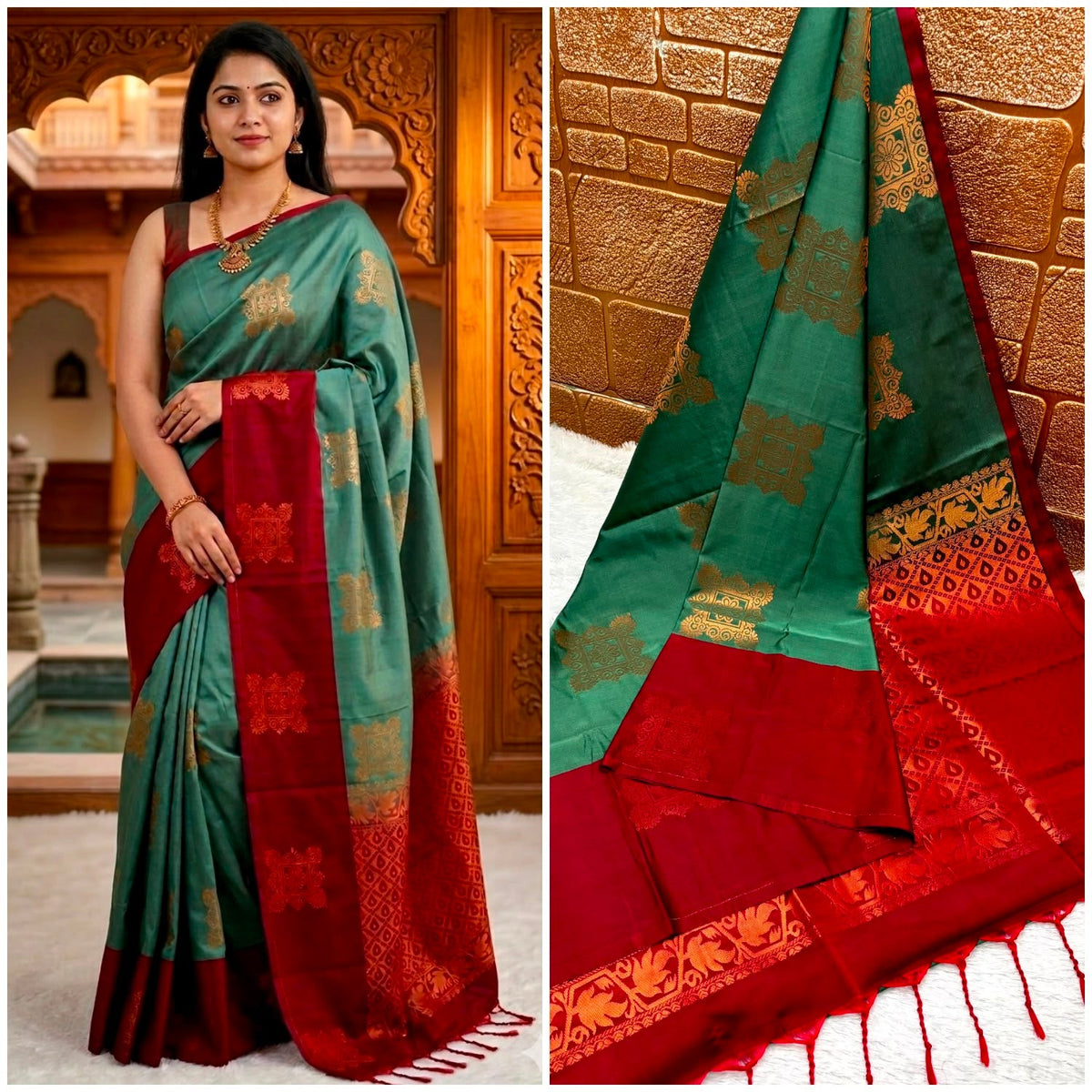 Premium quality soft silk saree for college and office wear saree - House of HAAHAA